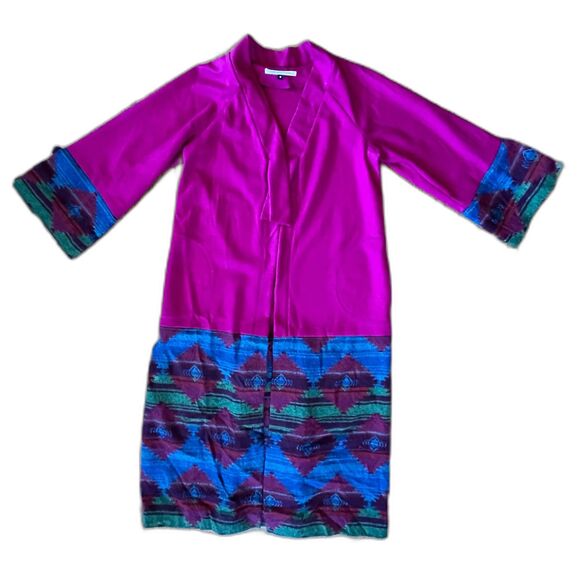 Vintage  Diane Von Furstenburg Purple Midi Jacket Coat  Women's Size 8 - Picture 3 of 11